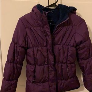 Lands End- fleece lined puffy jacket- girls 10-12